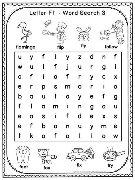 J and F Word Search