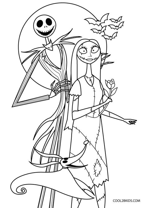 Jack and Sally Coloring Page