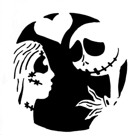 Jack and Sally Pumpkin Stencil 1