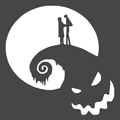 Jack and Sally Pumpkin Stencil 5