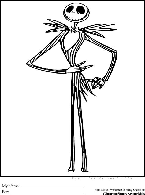 Jack Skellington Coloring Page