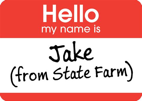 Jake from State Farm Name Tag Template 2