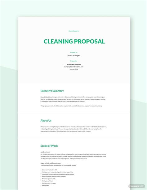 Janitorial Proposal Template 4