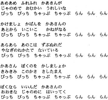 Japanese Rhymes in Music