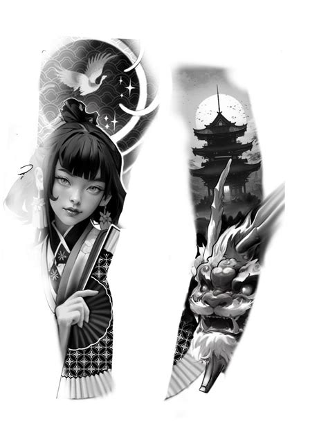 Japanese-style tattoo sleeve