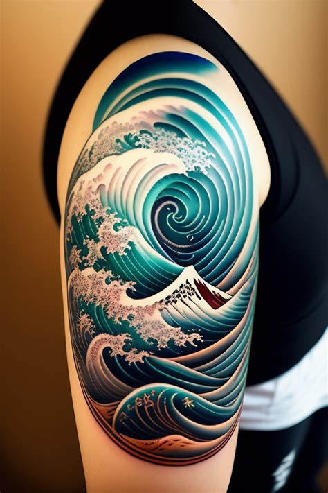 Japanese wave tattoo