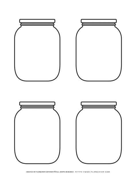 Jar Outline Template with Goal Achievement Section