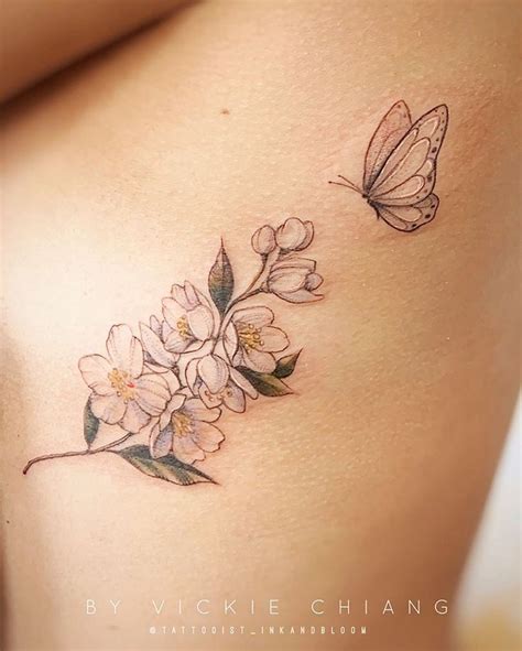 Jasmine Butterfly Tattoo Design