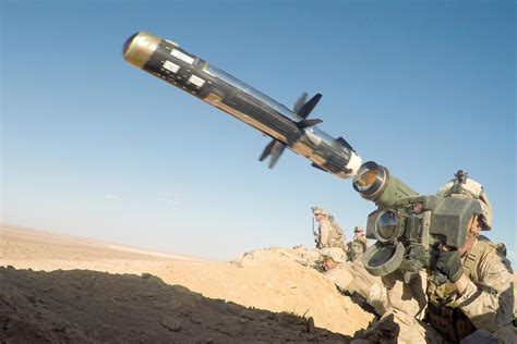 Javelin anti-tank missile on a launcher