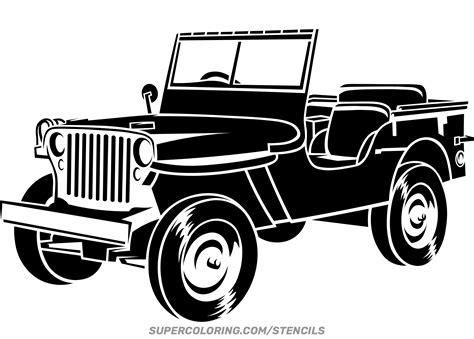 Jeep Stencil Template for Party Decorations