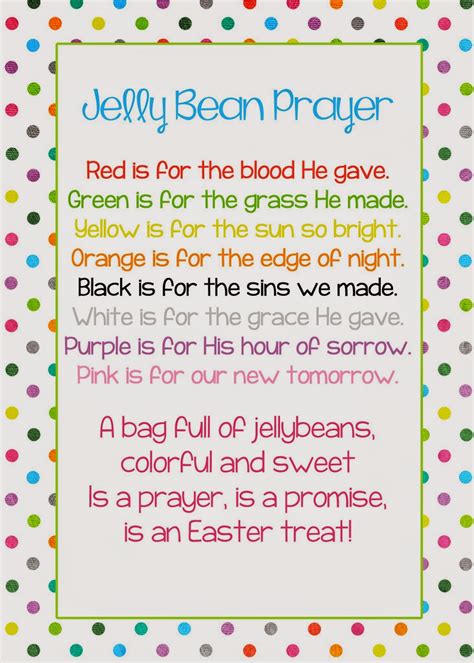 Jellybean Prayer Printable for Church