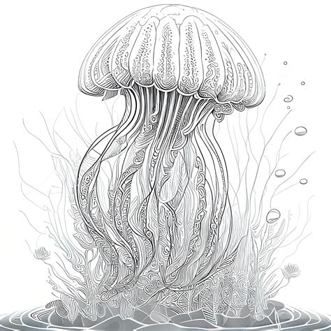 Jellyfish coloring pages for adults