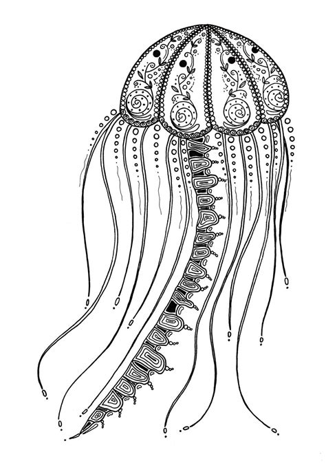 Jellyfish coloring pages for adults