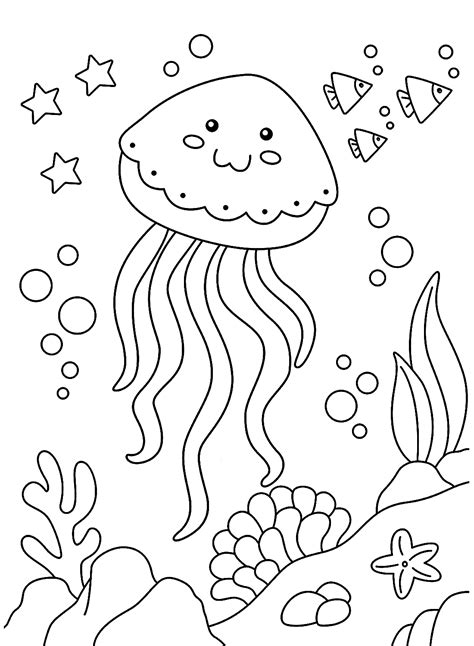 Jellyfish coloring pages