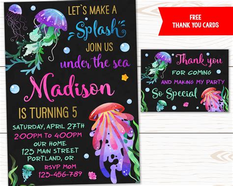 Jellyfish Invitation Template