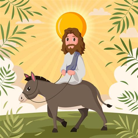 Jesus and donkey for kids