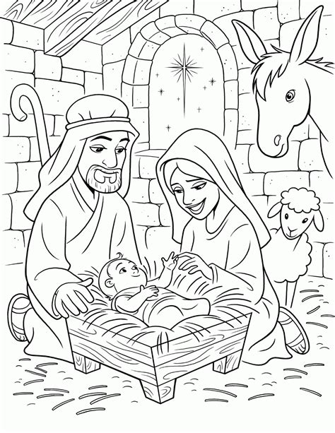 Jesus birth coloring page