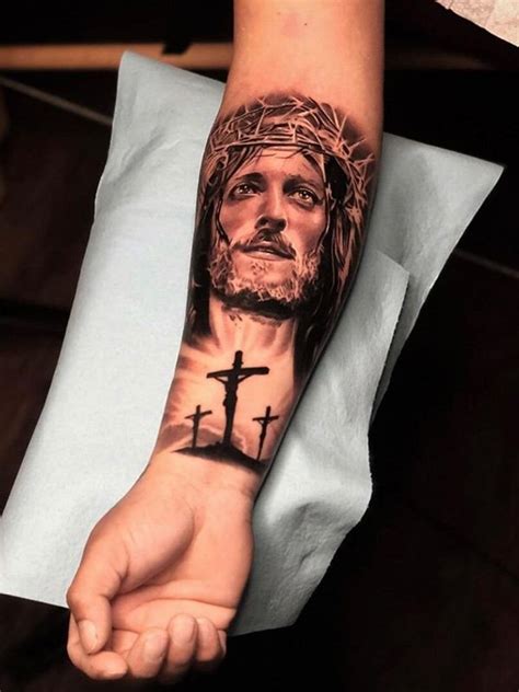 Jesus Cross Forearm Tattoo Design