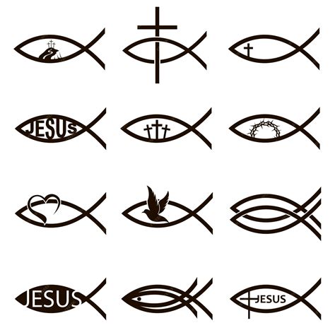 Jesus fish symbol tattoo design