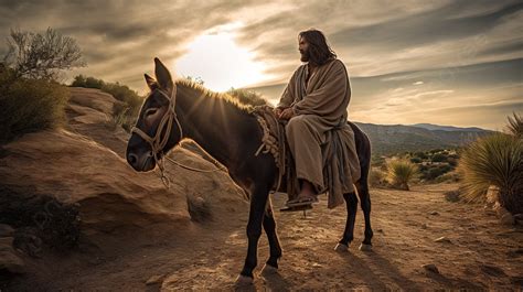 Jesus on a donkey coloring page