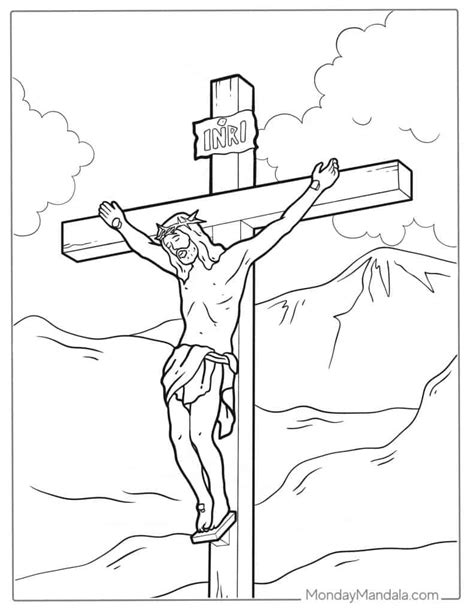 Jesus on the cross coloring page