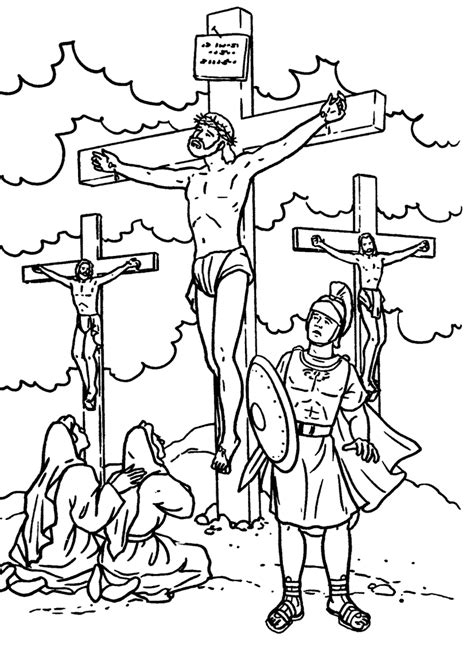 Jesus on the cross coloring pages