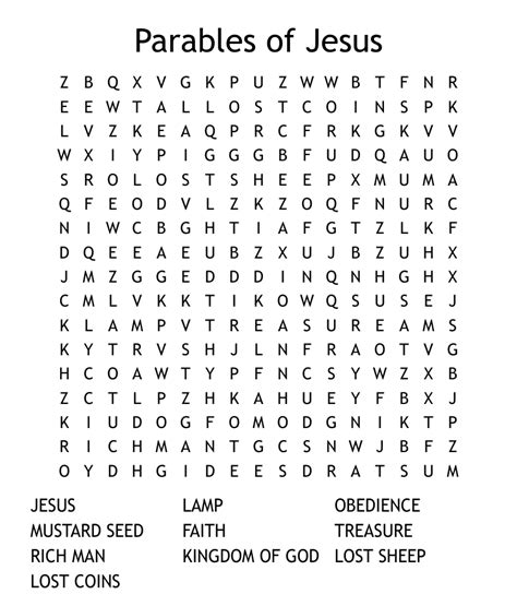 Jesus' parables word search