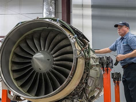 Jet Engine Mechanic Overhauling Engine