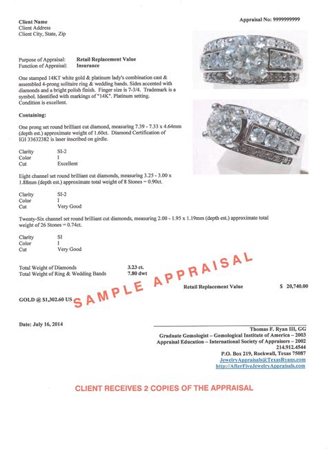 Jewelry Appraisal Example 2