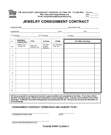 Jewelry Consignment Template 10