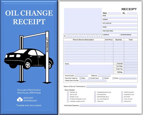 Jiffy Lube Oil Change Receipt Template 9