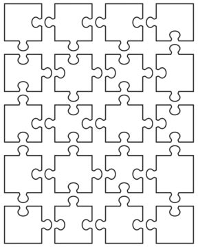 Jigsaw Puzzle Template Design