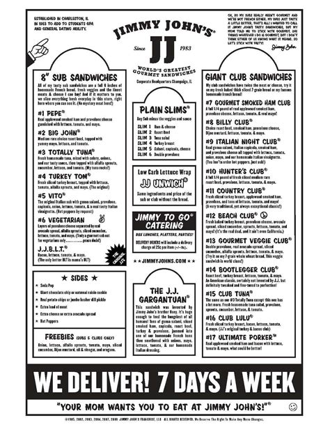 Jimmy John's Menu Gallery 4