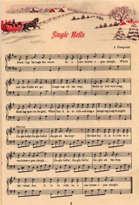 Jingle Bells Vintage Sheet Music