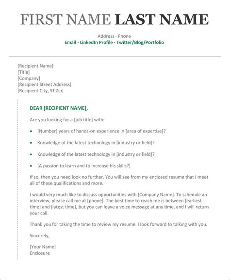 Job Application Letter Template Word