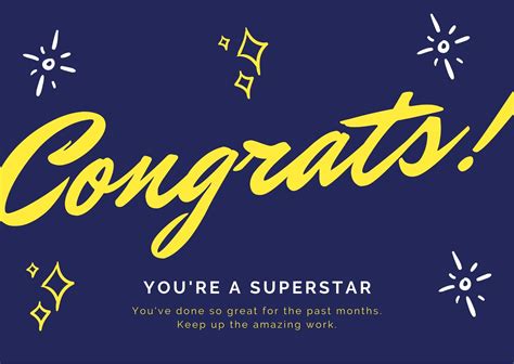 Job Congratulations Card Template