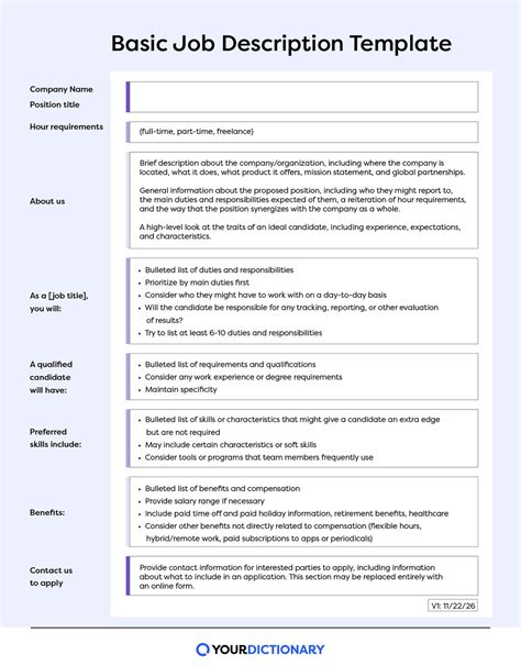 Job Description Template