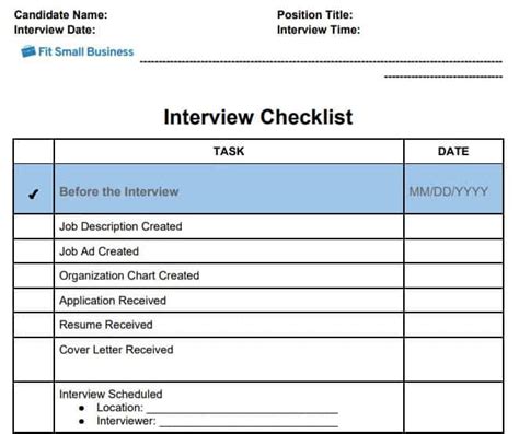 Job Interview Checklist