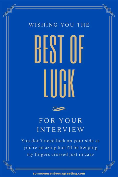 Free printable job interview good luck card template