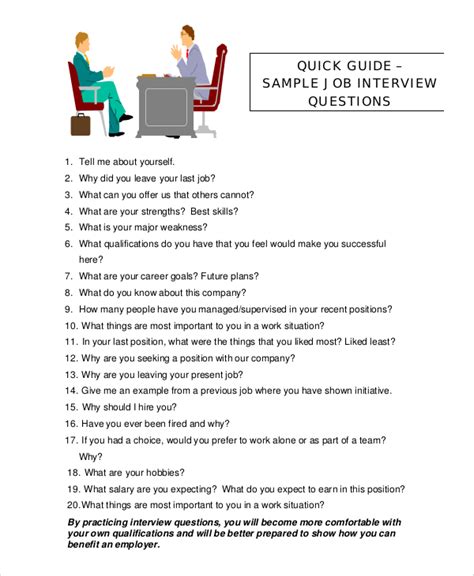 Job Interview Questions Template