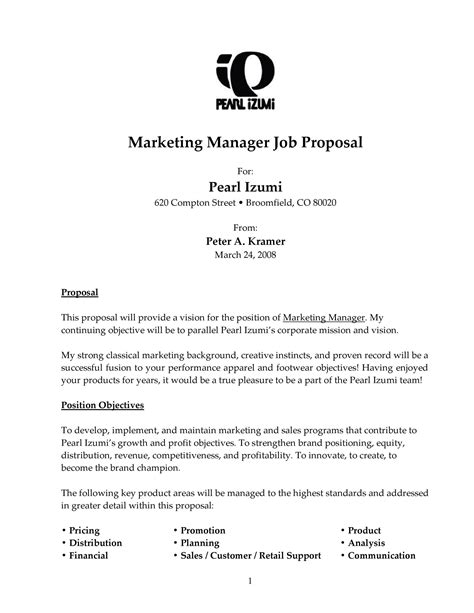 Job Proposal Template Design