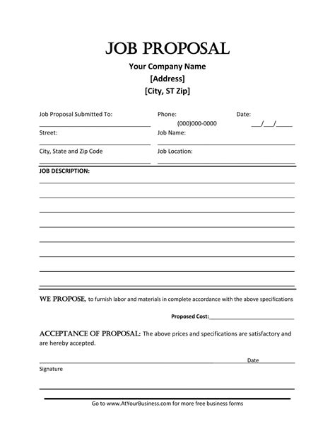 Job Proposal Template Examples