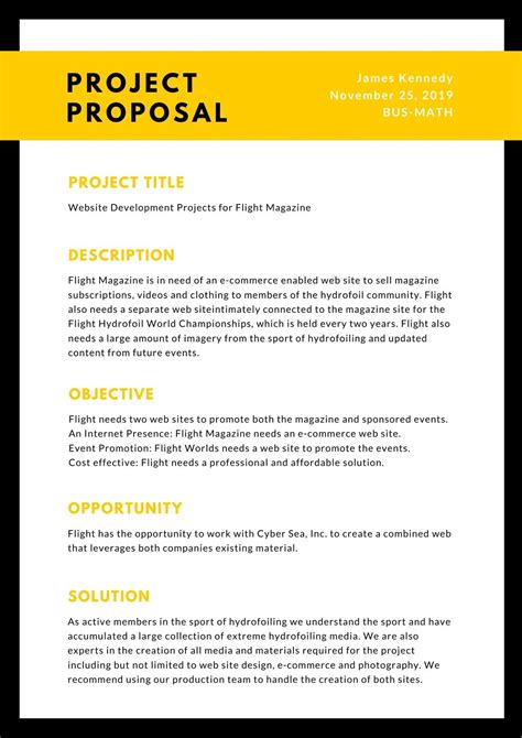 Job Proposal Template Structure