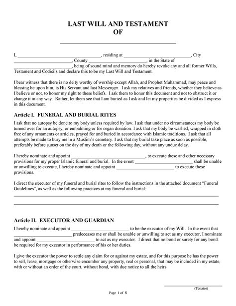 Joint Last Will and Testament Template 2