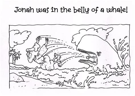 Jonah and Whale Printable Coloring Pages