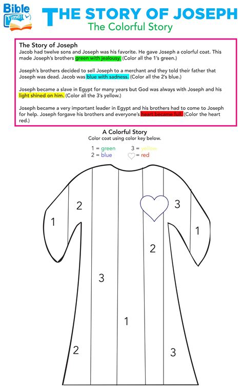 Joseph's coat of many colors activities