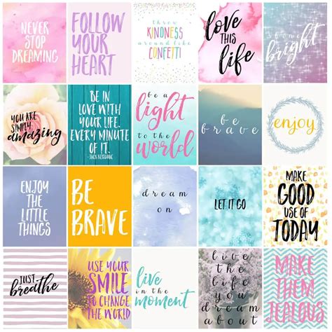 Watercolor Journal Quotes Stickers Printable Designs