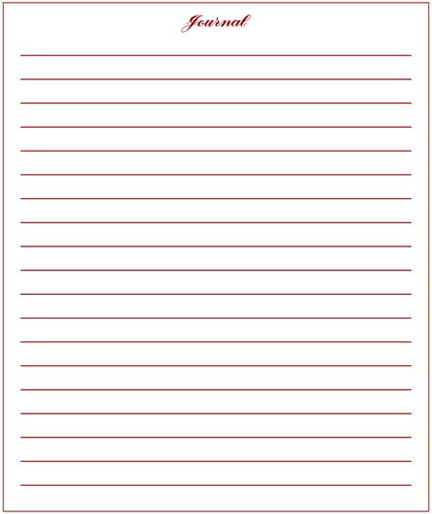 Journaling Lined Paper Template