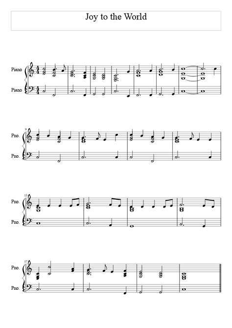 Joy to the World piano chords