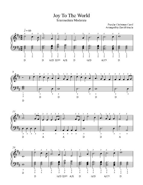 Joy to the World Piano Sheet Music